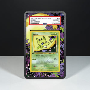 Celebi 16/64 - Graded Card Extended Artwork Display Case - Display Case Extended Artwork Pokearth
