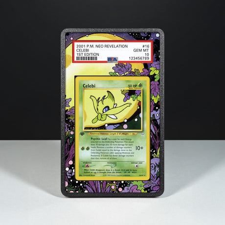 Celebi 16/64 - Graded Card Extended Artwork Display Case - Display Case Extended Artwork Pokearth